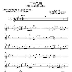 平凡之路_歌曲简谱_词曲: 朴树