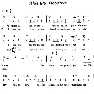 Kiss Me Goodbye 美国 _外国歌谱
