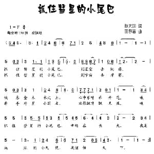 抓住彗星的小尾巴_儿歌乐谱_词曲:赵大国 王东音