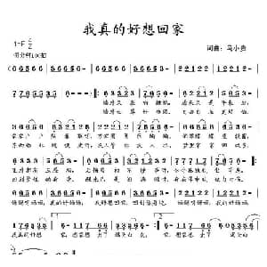 我真的好想回家_通俗唱法乐谱_词曲:马小贵 马小贵
