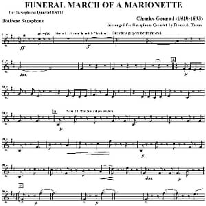 萨克斯谱 | FUNERAL MARCH OF A MARIONETTE 四重奏 上低音萨克斯分谱