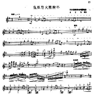 小提琴谱 | 仇恨怒火燃胸怀 胡君东编曲