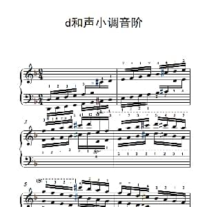 第六级 14.d和声小调音阶 中央音乐学院 钢琴 业余 考级教程 4 6级