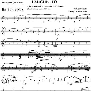 萨克斯谱 | LARGHETTO 四重奏 上低音萨克斯分谱