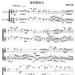 长笛曲谱 | 故乡的亲人 重奏