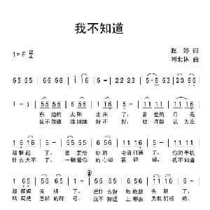 我不知道_通俗唱法乐谱_词曲:赵婷 刘北休