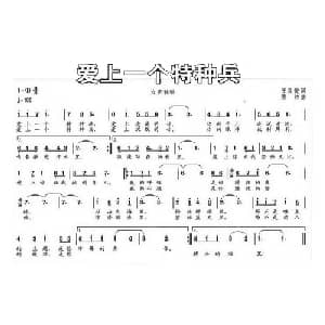 爱上一个特种兵_通俗唱法乐谱_词曲:王良俊 唐帅