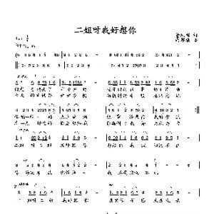 二姐呀 我好想你_歌曲简谱_词曲:董凤明 向邦瑜