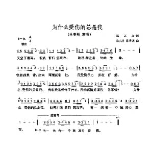 为什么受伤的总是我_通俗唱法乐谱_词曲:陈大力 陈大力 陈秀男