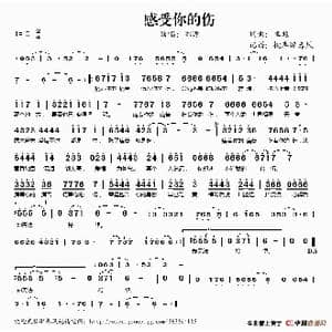 感受你的伤_歌谱投稿_词曲:卓越 卓越