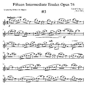 萨克斯谱 | 中级练习曲15首 Op76 3 D 波帕尔