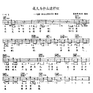 花儿为什么这样红 吉他谱 雷振邦改词编曲