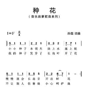 种花_歌曲简谱_词曲:孙超 孙超