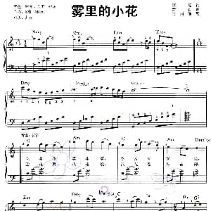 电子琴谱 | 雾里的小花 弹唱谱 琼瑶 黄自曲 竹岗