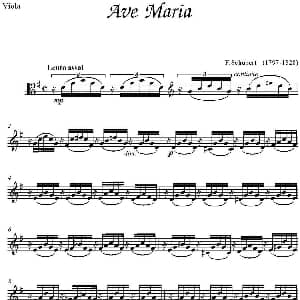 Ave Maria 中提琴分谱 E.Schubert作曲版 E.Schubert