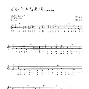 电子琴谱 | 万水千山总是情 线简混排弹唱谱 邓伟雄 顾嘉辉