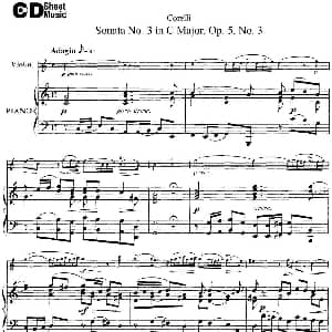 小提琴谱 | Sonata No.3 in C MajorOp.5 No.3 小提琴 钢琴伴奏