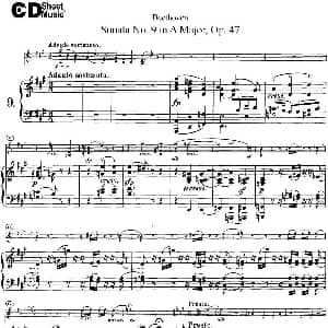 小提琴谱 | Violin Sonata No.9 in A Major Op.47 小提琴 钢琴伴奏