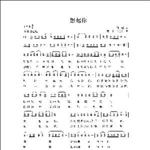 想起你_歌曲简谱_词曲:何也 凌子 侯卫国