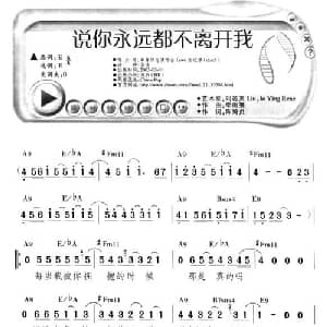 说你永远都不离开我_通俗唱法乐谱_词曲:李雨寰 陈琦贞