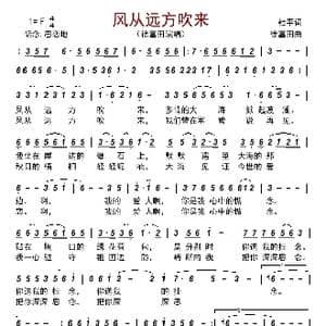 风从远方吹来_歌曲简谱_词曲:杜平 徐富田