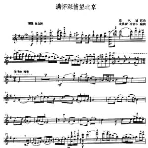 小提琴谱 | 满怀深情望北京 秦咏诚