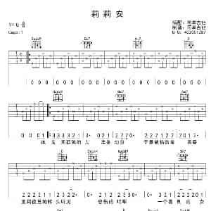 莉莉安 吉他谱 宋冬野