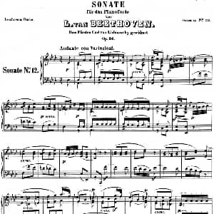 贝多芬钢琴奏鸣曲12 葬礼进行曲 降A大调 Op.26 A flat major 钢琴谱 贝多芬