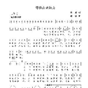 等你在老地方_歌曲简谱_词曲:张雁 谢伟