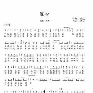 暖心_通俗唱法乐谱_词曲:沈波 沈波