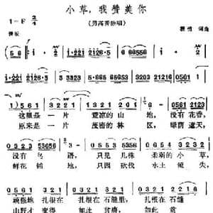 小草,我赞美你_民歌简谱_词曲:程恺 程恺
