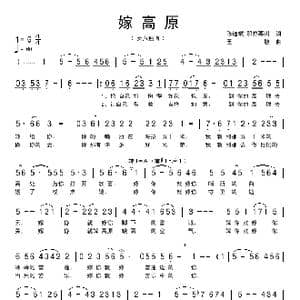 嫁高原_歌曲简谱_词曲:陈道斌 王敏