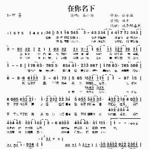 在你名下_歌谱投稿_词曲:林夕 伍乐城