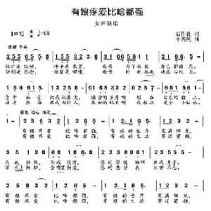 有娘疼爱比啥都强_民歌简谱_词曲:石作良 李需民