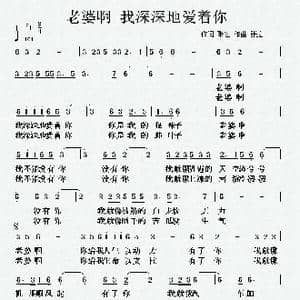 老婆啊 我深深地爱着你_歌曲简谱_词曲:张宏 张宏