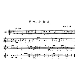 笛子谱 | 开吧 小红花 鲍元恺