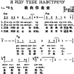 我向你走去 前苏联 _外国歌谱_词曲:秋宁作词 卢双译配 安东诺夫