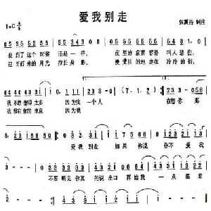 爱我别走_通俗唱法乐谱_词曲:张震岳 张震岳