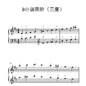 B小调音阶 钢琴谱