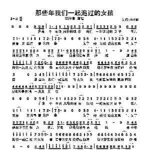 那些年我们一起追过的女孩_歌曲简谱_词曲:李行亮 李行亮