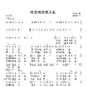时光哟你慢点走_歌曲简谱_词曲:付顺生 向邦瑜
