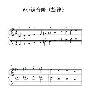 A小调音阶 钢琴谱
