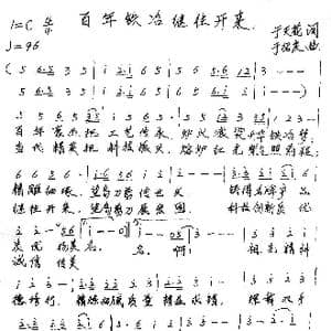 ​百年铁冶继往开来_歌谱投稿_词曲:于天花 于绍庆