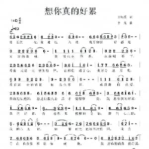 想你真的好累_通俗唱法乐谱_词曲:王炳秀 李戈