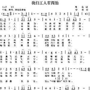 我们工人有闯劲_歌曲简谱_词曲:培地 绿歌