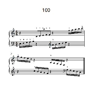 两手交替或交错弹奏的练习 100 钢琴谱