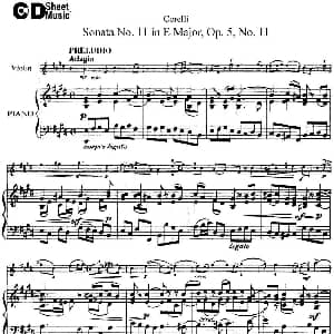 小提琴谱 | Sonata No.11 in E Major Op.5 No.11 小提琴 钢琴伴奏