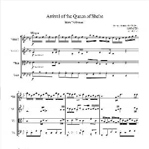 小提琴谱 | Arrival of the Queen of Sheba from "Solomon" 弦乐四重奏 ​亨德尔