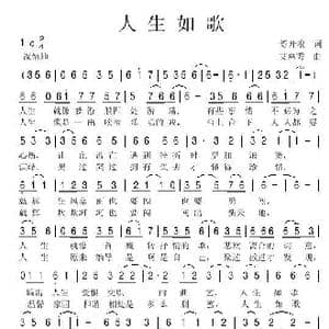 人生如歌_歌谱投稿_词曲:舒开浪 艾惠秀