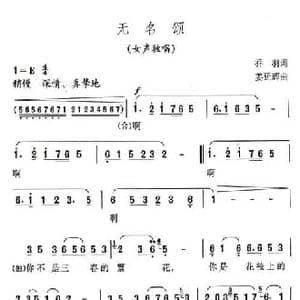 无名颂_民歌简谱_词曲:乔羽 姜延辉